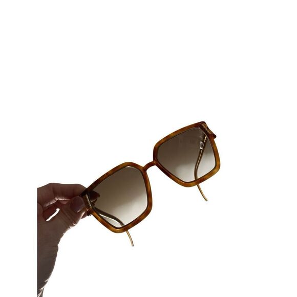 Vtg 70s Ted Lapidus Oversized Tortoise Sunglasses Paris France With Case Hippie main image 10